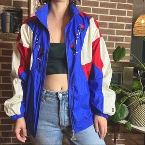Vintage 90s WILSON Windbreaker Jacket Red, White & Blue L